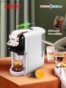 Coffee Makers HiBREW Multiple Capsule Coffee Machine Hot/Cold DG Cappuccino Nes Small Capsule ESE Pod Ground Coffee Cafeteria 19Bar 5 in 1 H2B Y240403