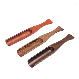 Tea Scoops 100Pcs/Lot Wooden Handmade Solid Wood Spoon Retro Shovel Sets Chinese Accessories Wholesale