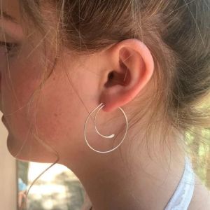 Örhängen 925 silverhoops örhängen handgjorda smycken vintage boho hamrade guldfyllda brincos pendientes örhängen för kvinnor oorbellen