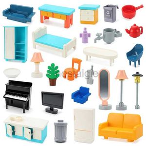 Kitchens Play Food BigBuildingBlock Furniture Appliance Play House DIY Toys Accessories For Children Baby Gifts Compatible With Duplo Sets Bricks 2443