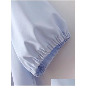 Kobiety damskie Plus T-shirt w letnim krótkim rękawie plisowane klapy stałe kolor cotek tkanin duży bez elastyczności blaty 36VK DEL DHHXC