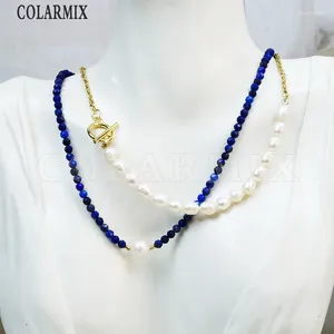 Correntes 5 peças Colares de jóias feitas à mão Classic Beads Design Strand Chain Simples Mulheres Especiais Presente 52910