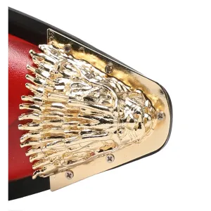 Dekorationer med järnguldknappar Lejon loong accessoarer skor gyllene kapsling järn huvudtillbehör netto fästen metallskor mössa