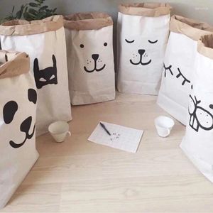 Bolsas de armazenamento Bolsa de alta qualidade Estilo nórdico Kraft Paper Kids Toys Clothing Organizador da sala ecológica vendendo