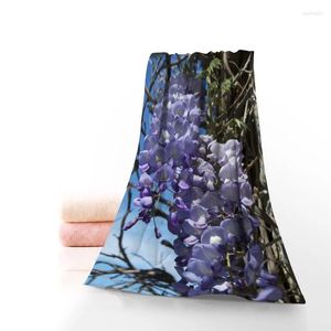 Towel Custom Wisteria Sinensis 35x75cm Fitness Sports Portable Quick-Drying Yoga Outdoor Microfiber