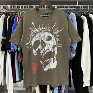 Hellstar Shirt Designer Short Cotton Shirts Men Plus Tees T Rapper Wash Grey Heavy Craft Unisex Sleeve Tshirts Tops High Street Retro Women T-Shirt Us S-Xl Hell Star 698