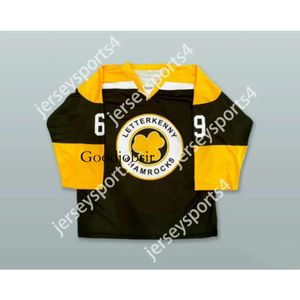 GDSIR Custom Shoresy 69 Letterkenny Shamrocks Hockey Black Hockey New Top ED S-M-L-XL-XXL-3XL-4XL-5XL-6XL