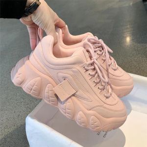 Boots 2023 Women Fashion Sneakers Platform Chunky Lace Up Casual Shoes Brand White Pink Old Dad Shoes Woman Vulcanized Shoes