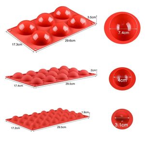 SJ 9 TYPER HALV SPHERE/FLAT RUND SILIKON MOLD CAKE DECORATERING TOLICE SILICONE MOLD CHOCOLATE COOKIES Sandwich Bakeware