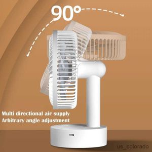 Elektriska fläktar Mini Oscillating Fan Portable Battery-opered Table Fan med 4 hastighetsnivåer 6-tums Desk-fläkt med timer