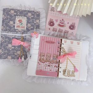 Notebooks Minkys 2022 Kawaii A6/A5 Retro Spitzen Binder Notebook Diary Journal Agenda Planer Bullet Gift School Briefpapier