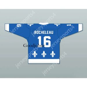 GDSIR Custom Blue Syain Rocheleau 16 Le National de Quebec Hockey Jersey New Top Ed S-L-XL-XXL-3XL-4XL-5XL-6XL