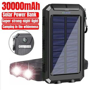 Cep Telefonu Güç Bankaları 30000mAH Solar Güç Bankası Hızlı Şarj Harici Pil 2USB DIŞ MOBİL GÜÇ KAYNAĞI İPHOPY SAMSUNG 2443 İÇİN