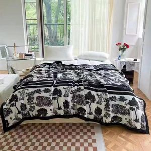 blanket Bedding sofa blanket blankets designer New ink painting milk velvet blanket light luxury nap blanket student dormitory winter printed cover blanket