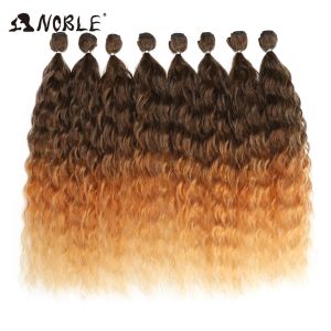 Teave Weave Noble Wave Hair Pacotes com encerramento ombre loiro prata cabelos grisalhos 9pcs/pacote 20 polegadas Cabelo