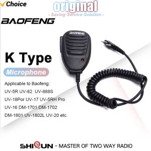 Baofeng microfono spalla altoparlante microfono per UV-18Pro UV-5RH Pro Walkie Talkie Quansheng UV-K5 UV-K6 UV-5R Plus Accessori radio