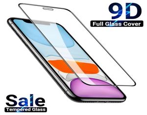 9D Tempered Glass HD Full täckningsskärmskydd för iPhone 14 12 11 13 Pro Max XS XR X 6 7 8 Samsung LG Android Phone7310400