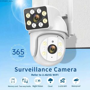 Diğer CCTV Kameralar 8MP PTZ IP WiFi Kamera Çift Lens 8x Zoom Gözetim Kameraları CCTV Dış Mekan Algılama Renk Gece Görüşü Su Geçirmez Y240403