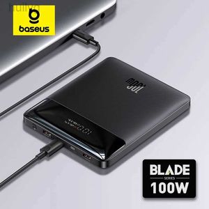 Mobiltelefon Power Banks Baseus 100W Power Bank 20000MAH Typ C PD Fast Charging PowerBank Portable Extern Batteriladdare för anteckningsbok med 100W kabel 2443