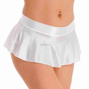 Vestidos sexy urbanos Sexy Salia grossa brilhante Mini saia feminina curta Salia curta brilhante cauda baixa rocha miniskirts clubwear biquíni de fundo encobrir 240403