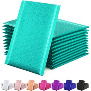 Fälle neu 100 pcs Blue Bubble Mailer Bubble gepolsterte Mailing -Umschläge Mailer Poly für Verpackung Selbstversiegel Versandbeutel Blasenpolsterung