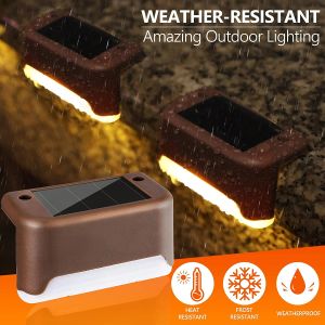 20Pcs Solar Deck Lights Solar Step Lights Outdoor Waterproof Led Solar Fence Lamp for Stairs Garden Pathway Yard Walkway Fences