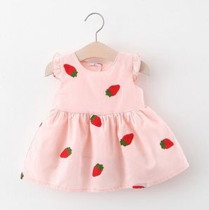 2024 Summer Girl Dress Baby Girl täckt av tecknad Dreesses Children Cotton One Piece kjol