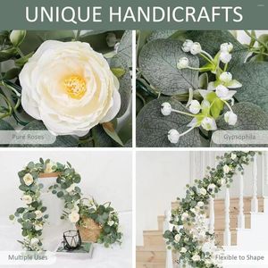 Decorative Flowers Artificial Vines Greenery Garland Hanging Plants Eucalyptus Leaves Spring Ornament For Holiday Wedding Party