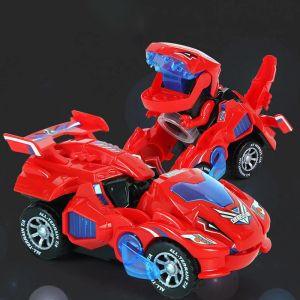 Динозавры, трансформирующая колесница, электрическая снимка T-Rex Dino Transform Car Car Toys Автоматические динозавры трансформатор Car Car Toys для детей