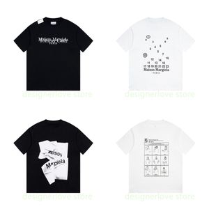Erkekler Tişörtler Tasarımcı MM6 Tshirt Kadınlar Yazdır Pamuk T-Shirt Yaz Kısa Kollu Giyim Erkekler Düzenli Sokak Giyim Tshirts Büyük Boy Tee Külot Siyah Beyaz Adam