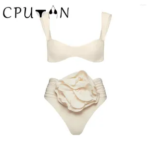 Swimwear femminile Cputan 2024 Fiore 3D sexy Push Up High Waist Bikini Set Women For Girls Swimsuit Summer Bareding Abita