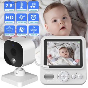 Andra CCTV -kameror 2,8 tum Video Baby Monitor 720p med 4x Zoom Baby Camera Tvåvägs Intercom Babyphone Night Vision IPS Screen Babe Nanny Monitor Y240403