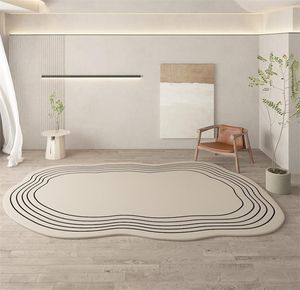 Carpete irregular redondo carpete de quarto decorativo simples tapetes de cabeceira de cabeceira de cabeceira