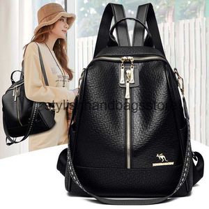 Estilo de mochila A nova mochila feminina é portátil de cor sólida moda moda casual de grande capacidade multifuncional e design de nicho para portabilidade H240403