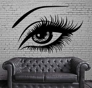 Big Eye Lashes Vinly Wall Stickers Sexiga vackra kvinnliga ögonvägg Dekalinredning Hemvägg Mural Hem Design Art Sticker4015292