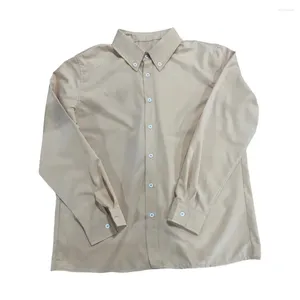 Men's Casual Shirts Men Button Down Dress Shirt Stylish Lapel Collar Cardigan Slim Fit Breathable Fabric Office Wear Long Sleeve