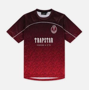 Męskie koszulki Trapstar Mesh Football Jersey Blue Black Red Men T-shirt 1156ess