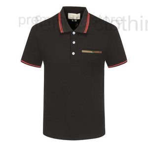 Herrpolos designer designer röd och grön randig krage broderad polo skjorta flip kort ärm t-shirt halva unisex casual stil sv8k ypdm