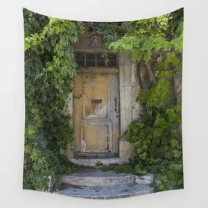 Tapestries Provence Door Covered With Green Vines Tapestry Wall Decor Bedspread Coverlet Blanket Towel Throw Window Curtain