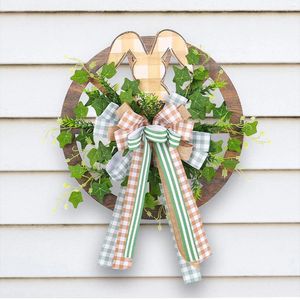 Декоративные цветы Пасхальный венок для входной двери с бахновой деревянной подарок искусственная вечеринка весенняя спальни на открытом воздухе