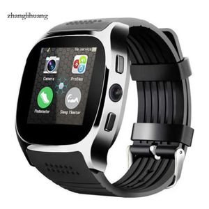 Relógios Bluetooth Smart T8 com câmera Phone Mate SIM Pedômetro Life Impermead for para Android iOS Smartwatch Pack no Retail Box Watch