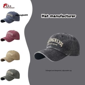 baseball cap 2024 Spring New Women's Washed Letter Minimalist Baseball Men's Embroidered Couple Versatile Fashion Duck Tongue Hat