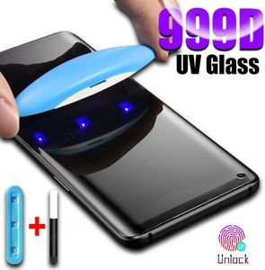 UV -härdat glas för Samsung Galaxy S21 Plus S10 S9 S8 -skärmskydd S20 Ultra S10e S 9 8 10 E Note 8 9 10 20 Note8 Obs9 5G1293641