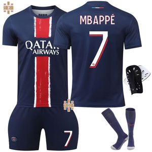 Piłka nożna Paris Rozmiar mbappe li gangren dembele ramos koszulka dla dzieci set wersja i