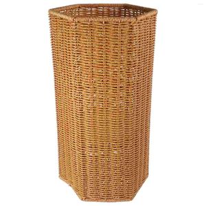 Paraplyer White Vase Imitation Rattan Paraply Stand Bucket Home Storage Basket For Office Inomhus konstgjord innehavare äldre