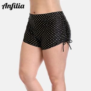 Anfilia Women High Waist Trunks Ladies Plus Size Bikini Botto Polka Dot水着ブリーフタンキニスイミングショーツを分離する