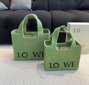 Дизайнерская сумка соломенная сумка роскошная сумка древесная пляжная сумка дизайнерская сумка сумки сумка сумка для женской моды высококачественная сумка для плеча большая мощность. Два зеленые пакет