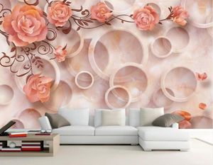 Papéis de parede papel de parede 3d Flores Sala Paisagem Decoração Home Estereoscópica