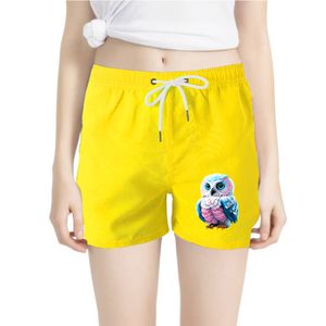 Hawaii Sommer Strand Shorts Frauen Casual Tropen Board Shorts Eule Gedruckt Badeanzug 2024 Ropa Mode Urlaub Surf Badehose asiatische Größe