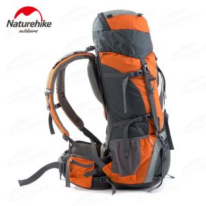 Çantalar NatureHike 70L Sırplı Dış Mekan Sırt Çantası Naylon Su Geçirmez Seyahat Sırt Çantası Alüminyum Alaşım Dış Çerçeve Tırmanma Çantaları